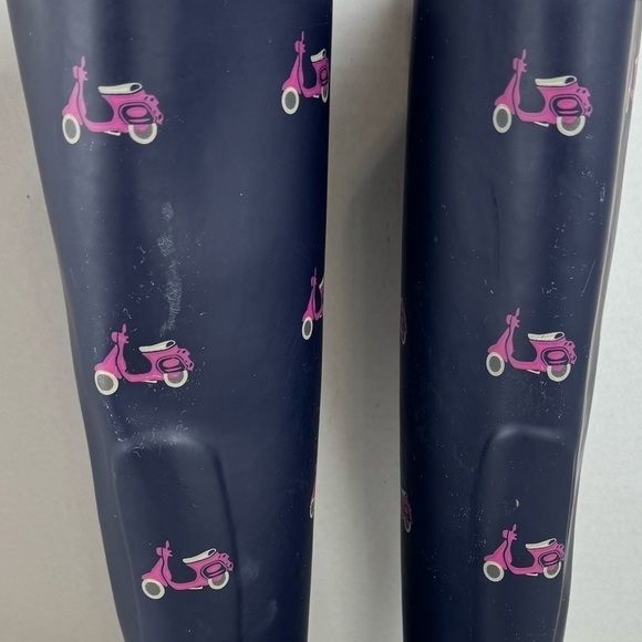 J.CREW Wellies Rain Snow Boots Yellow Rubber & Gray Felt  J. Crew Vintage Wellies Blue Rubber Rain Boots Vespa Print